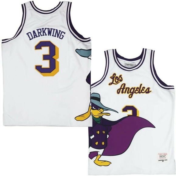 Headgear Classics Other - Darkwing Duck Los Angeles Lakers Headgear Classics Embroidered Basketball Jersey
